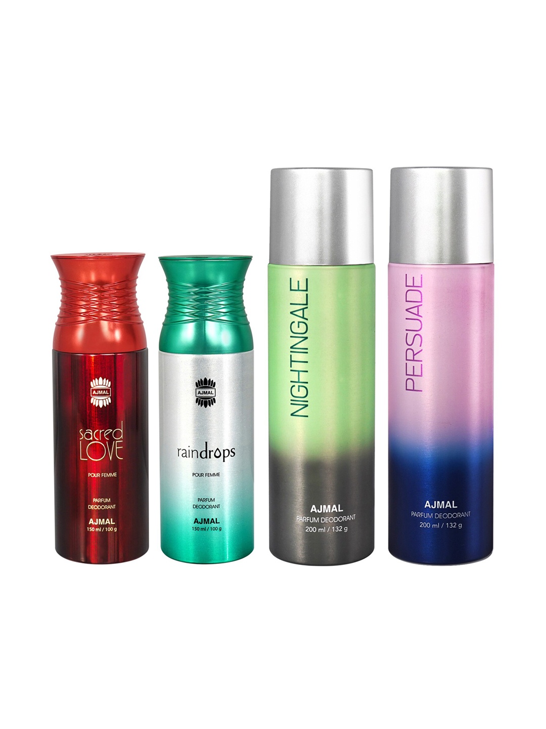 

Ajmal Set of 4 Deo - Women Sacred Love + Women Raindrops + Nightingale + Persuade - 700ml, Green