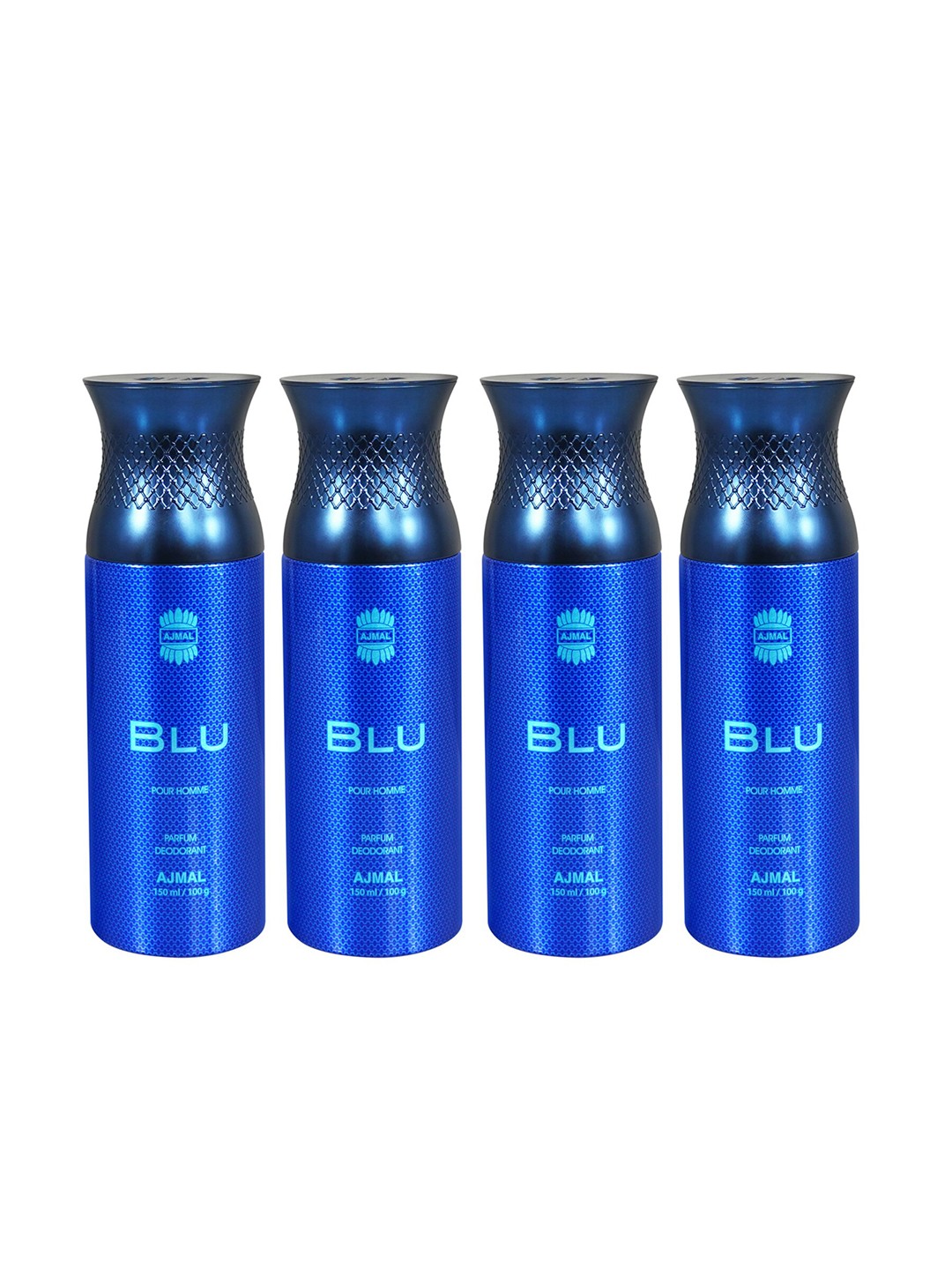 

Ajmal Men Set Of 4 Blu Pour Homme Deodorant Spray - 150ml Each, Blue