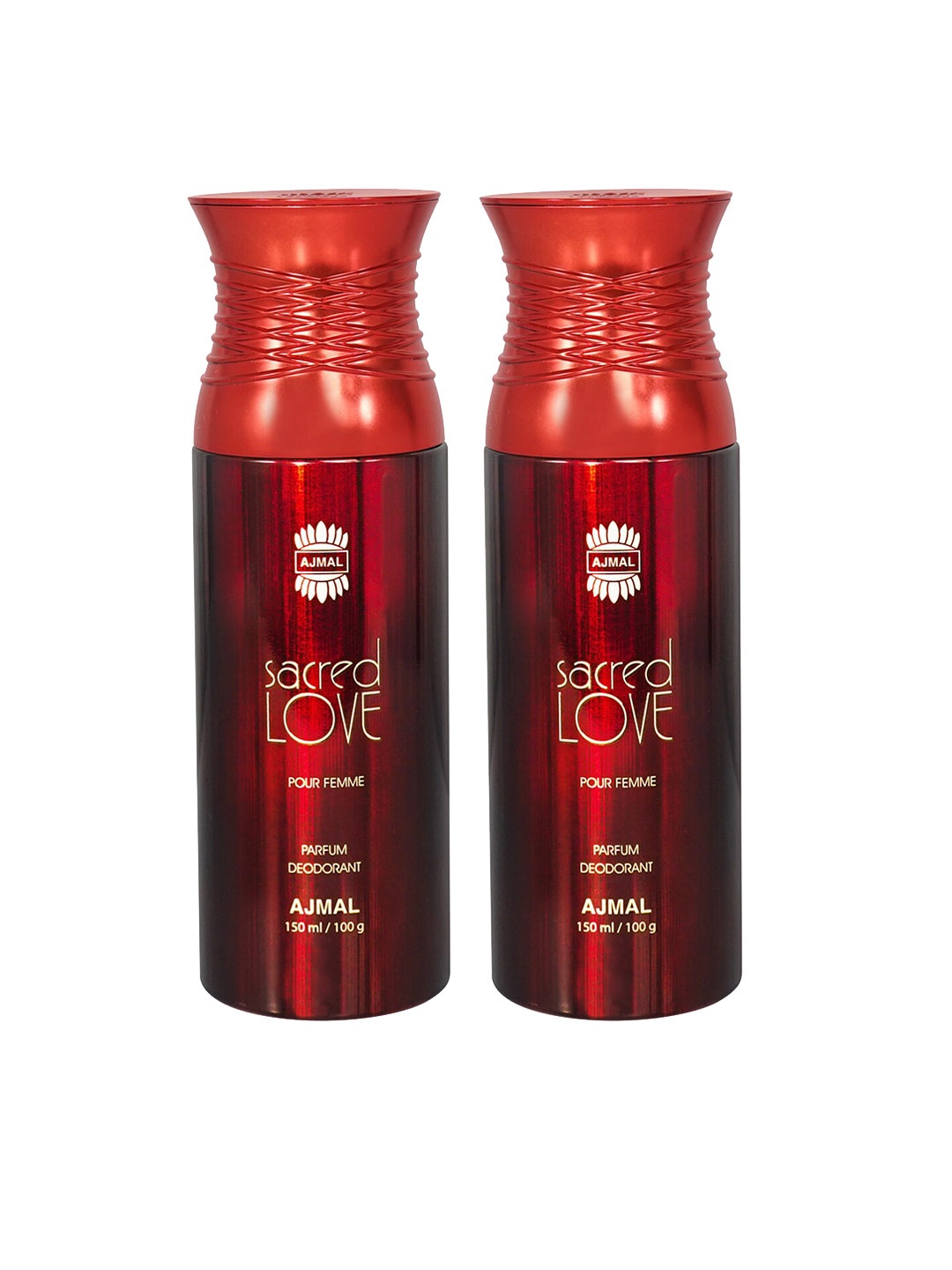 

Ajmal Women Set of 2 Sacred Love Long Lasting Deodorant Spray - 150 ml each, Red