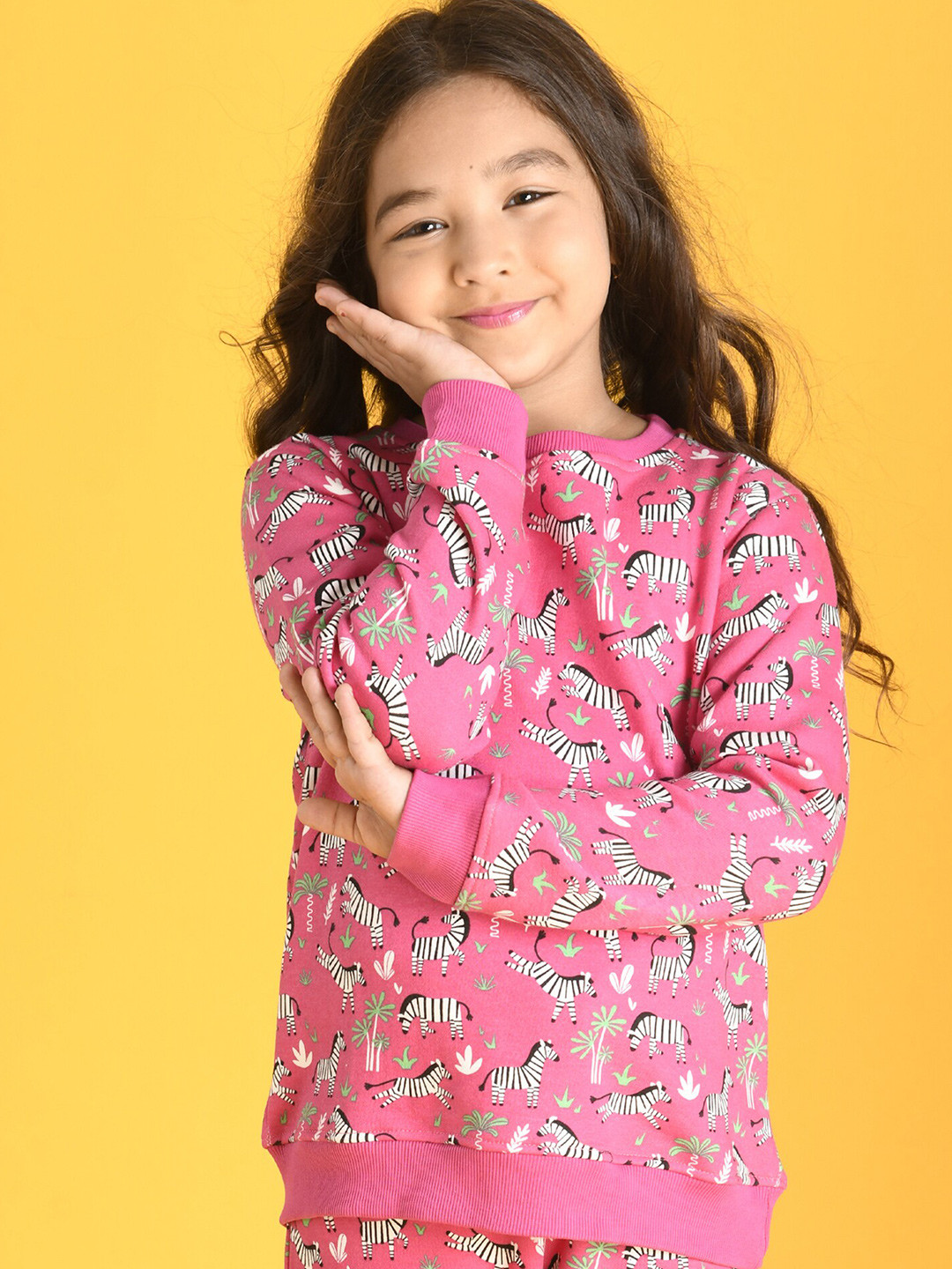

Anthrilo Girls Pink Printed Sweatshirt