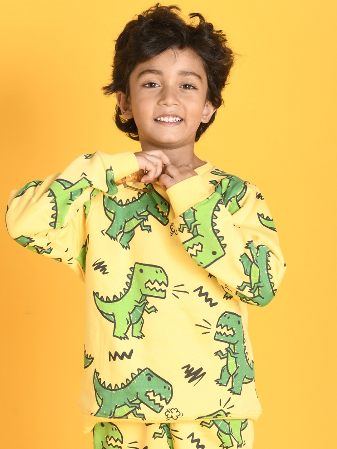 

Anthrilo Boys Yellow Printed Sweatshirt