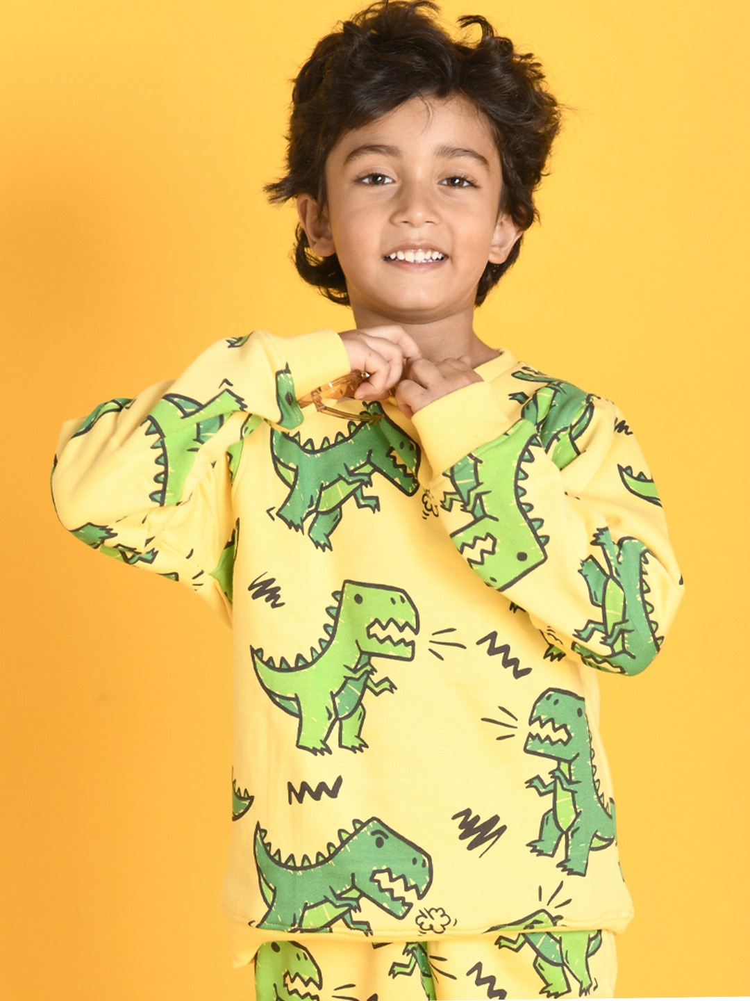 

Anthrilo Boys Yellow & Green Animal Graphics Printed fw.2022.1 Sweatshirt