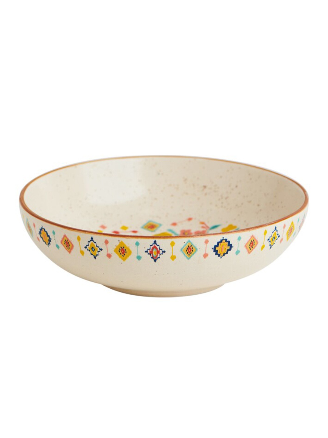 

Chumbak White Printed Ceramic Serving Bowl