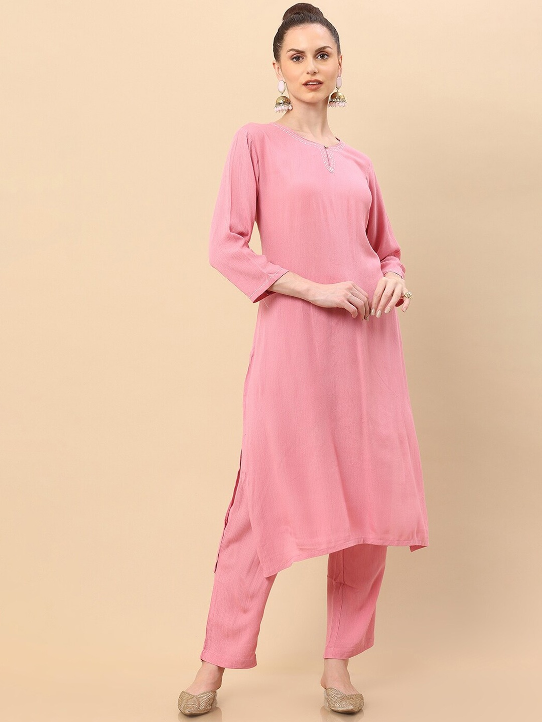 

Soch Women Pink Kurta with Trousers