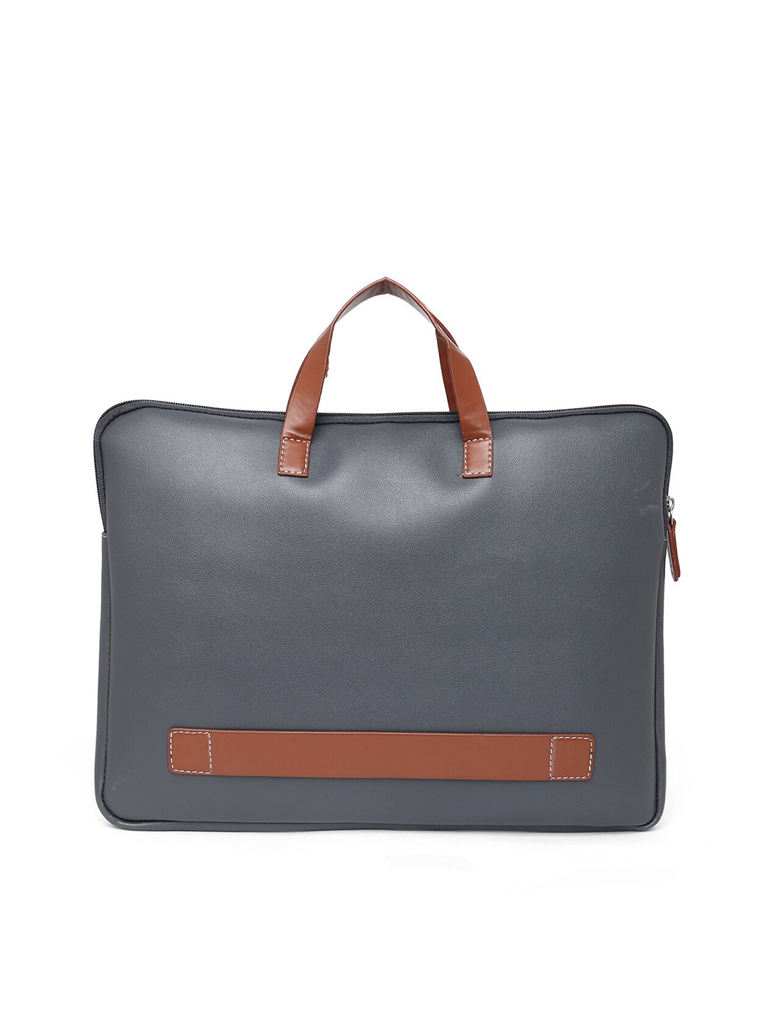

MBOSS Charcoal & Brown Solid Synthetic Leather Laptop Sleeve