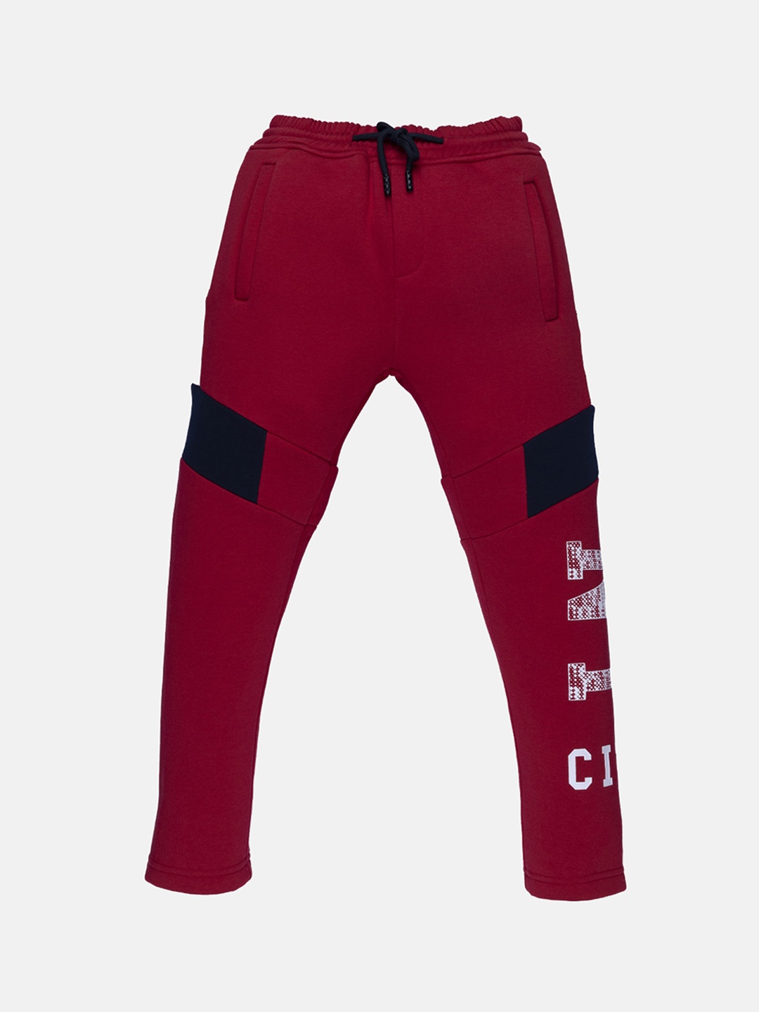 

Status Quo Boys Red & Black Colourblocked Cotton Track Pant