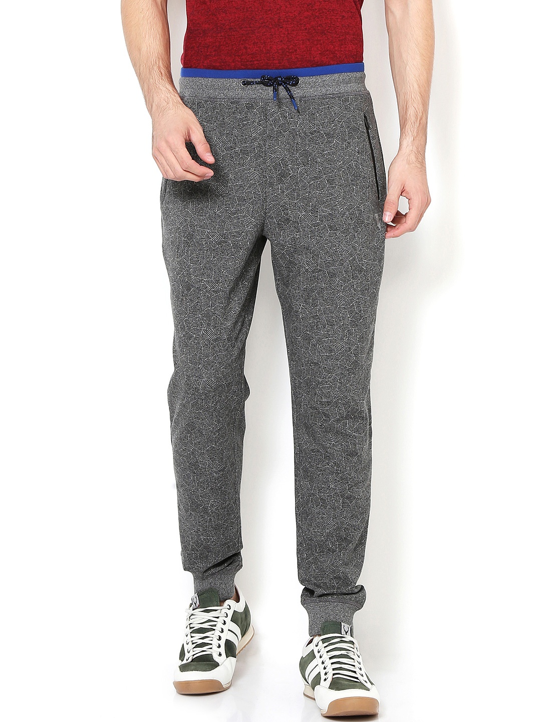 

Van Heusen Men Printed Quick Dry Media Pocket Joggers, Grey