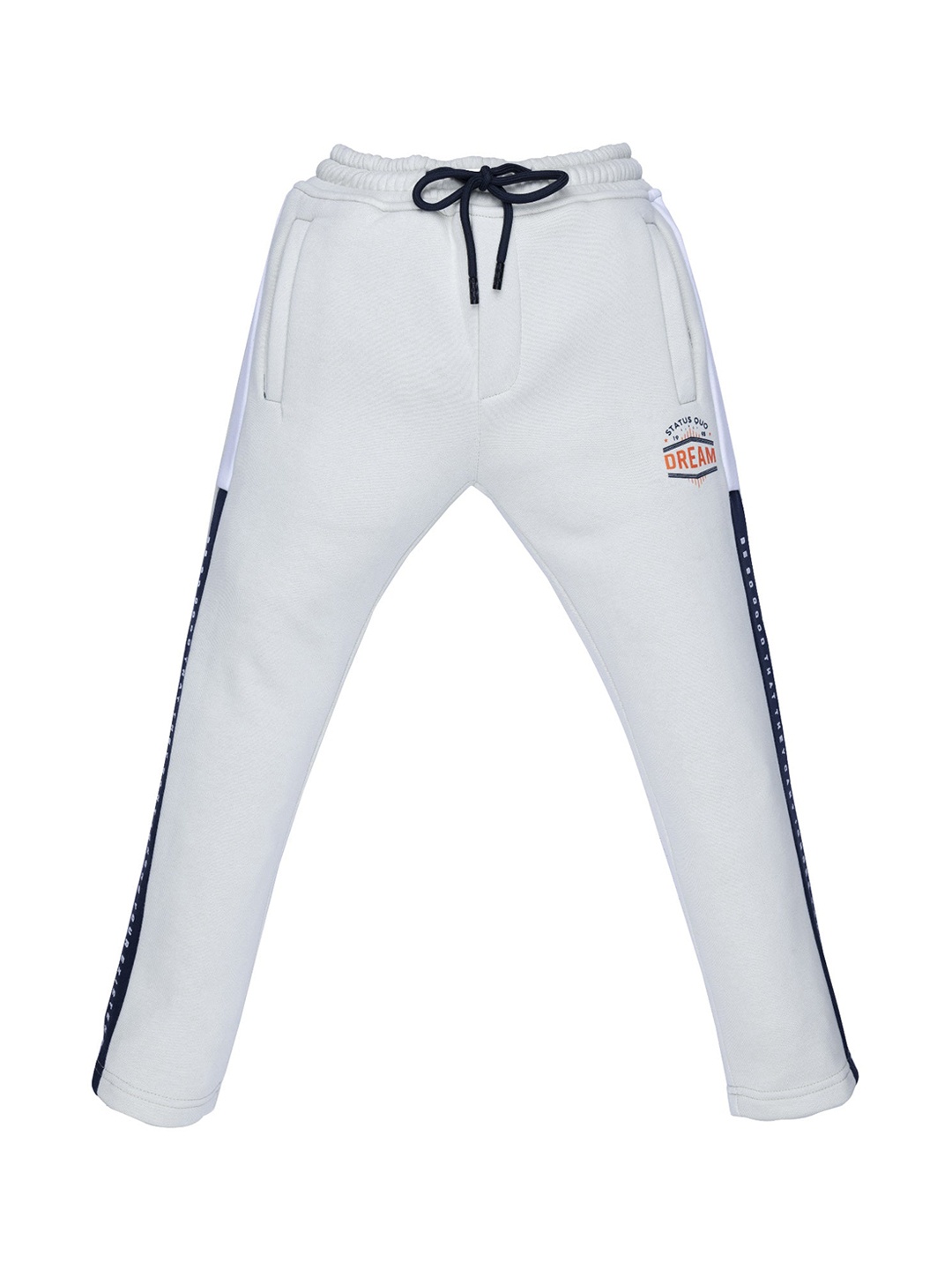 

Status Quo Boys Beige & Navy Blue Solid Track Pants