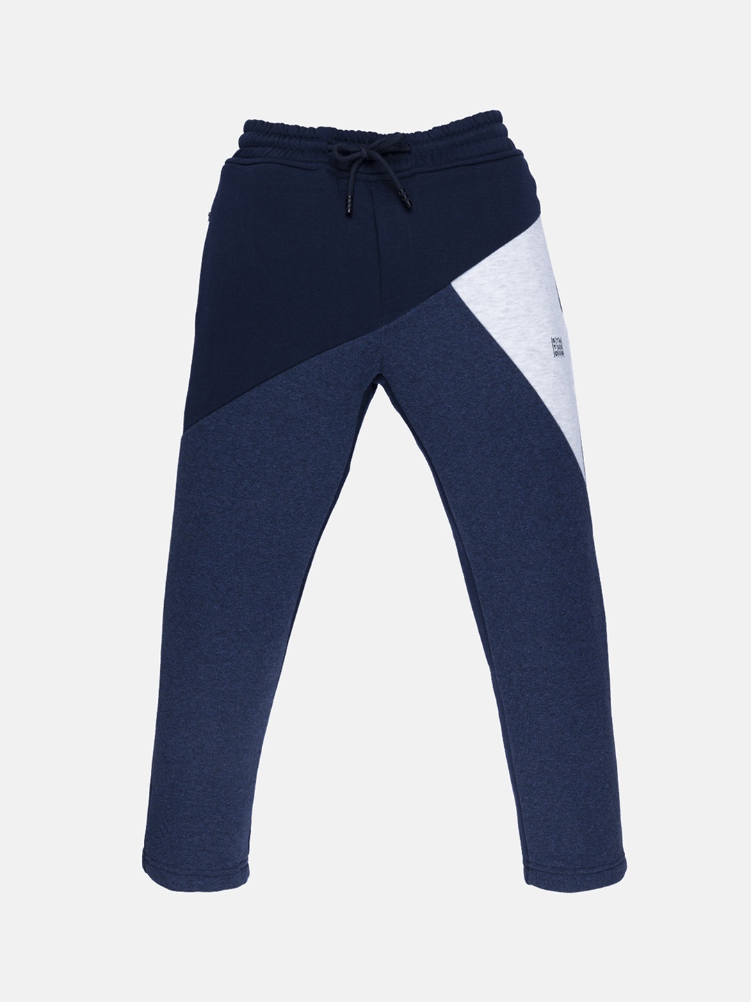 

Status Quo Boys Navy Blue & White Colourblocked Track Pants