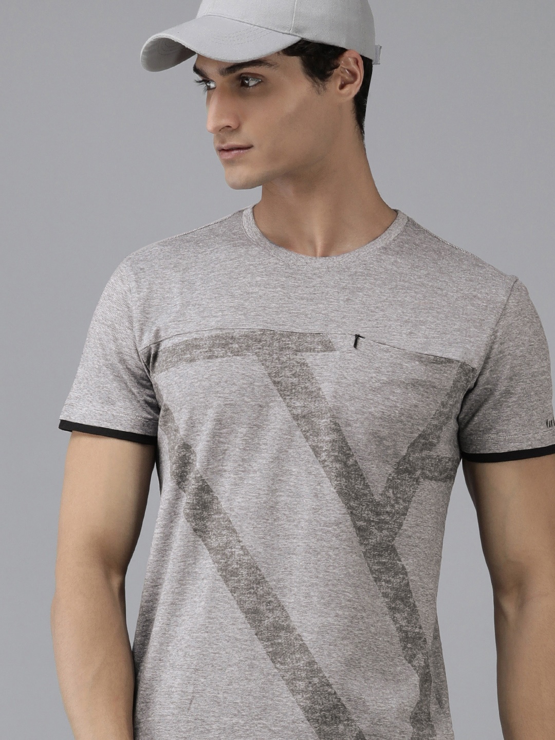 

Van Heusen Men Printed Moisture Wicking Crew Neck T-shirt, Grey