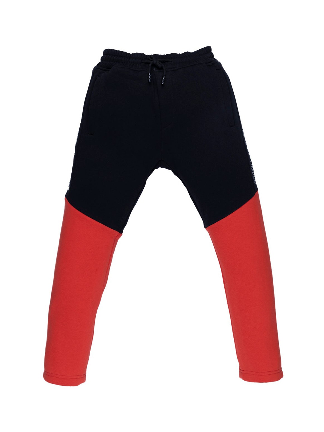 

Status Quo Boys Black & Orange Colorblocked Track Pants