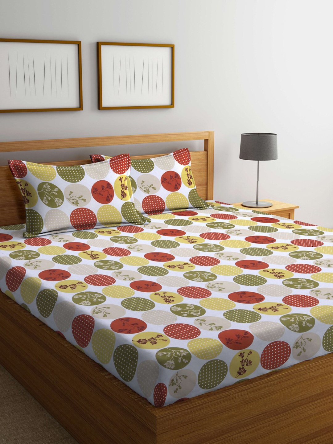 

BOMBAY DYEING Floral 96 TC Cotton King Bedsheet with 2 Pillow Covers, Multi
