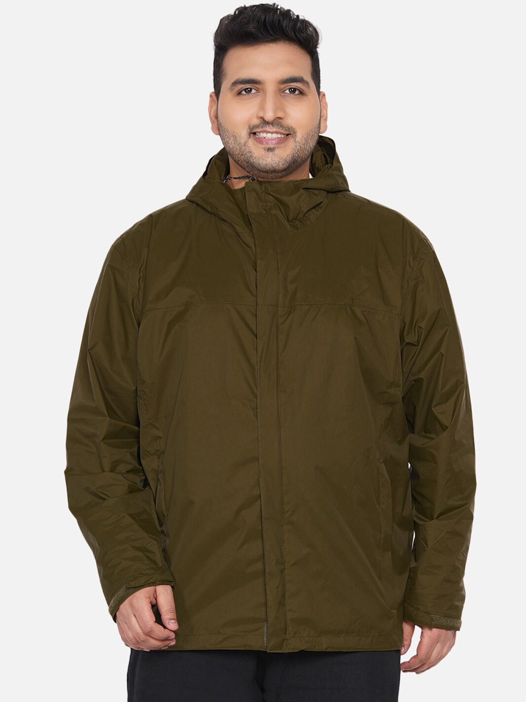 

Santonio Men Plus Men Olive Green Water Resistant Outdoor Sporty Jacket