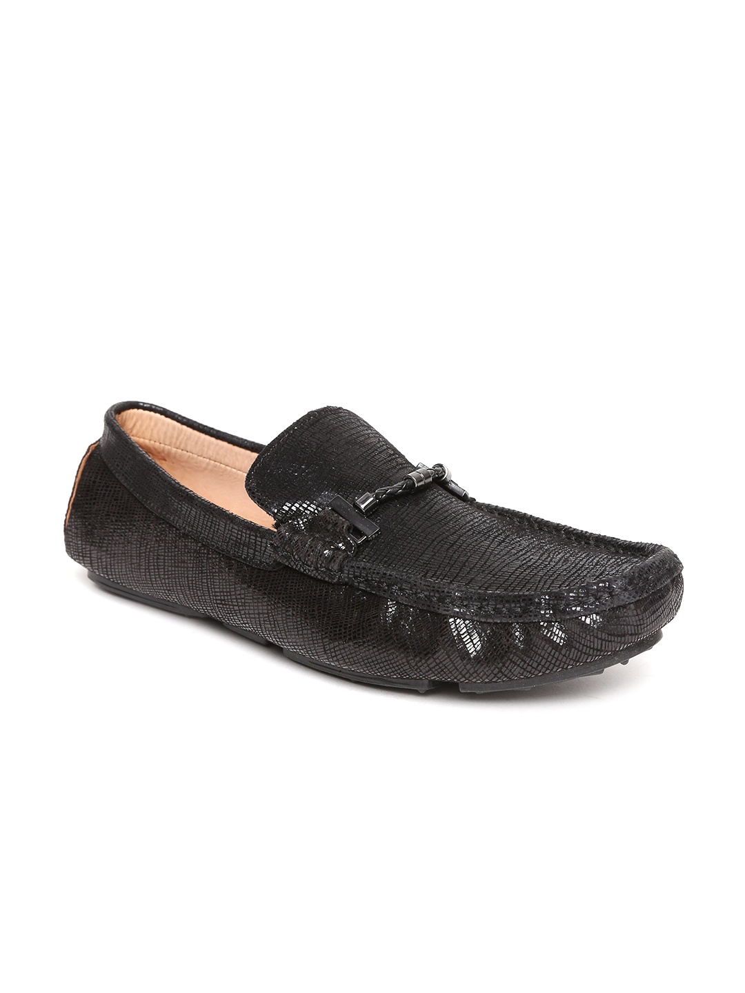 

San Frissco Men Black Leather Loafers