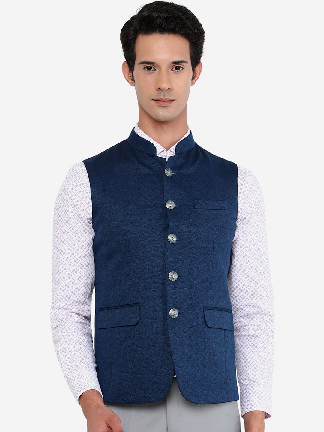 

JB STUDIO Men Blue Tailored Jacket