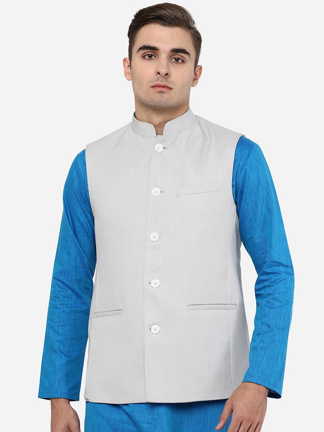 

MODI JACKET Men Grey Nehru Jacket