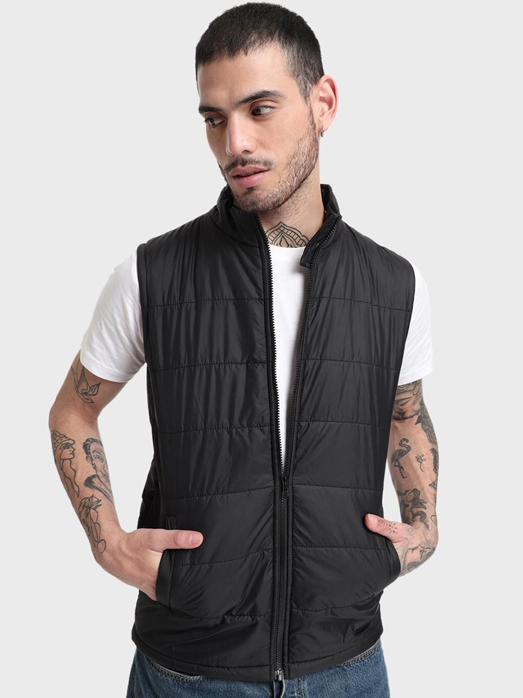 

Bewakoof Men Black Puffer Jacket