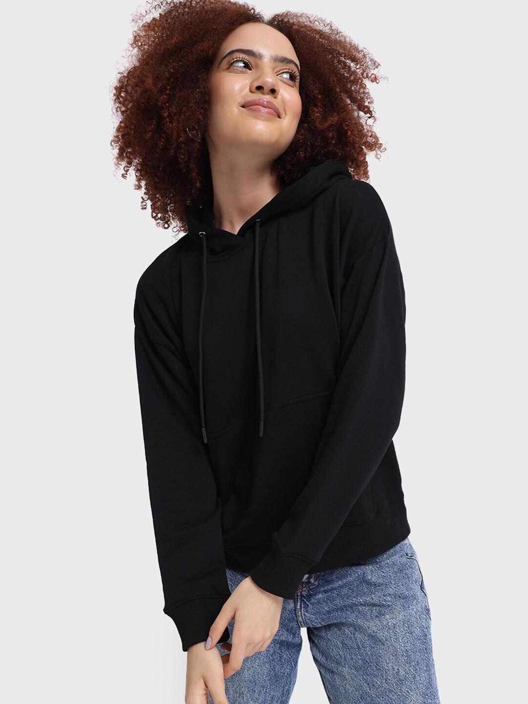 

Bewakoof Women Oversized Hoodie, Black