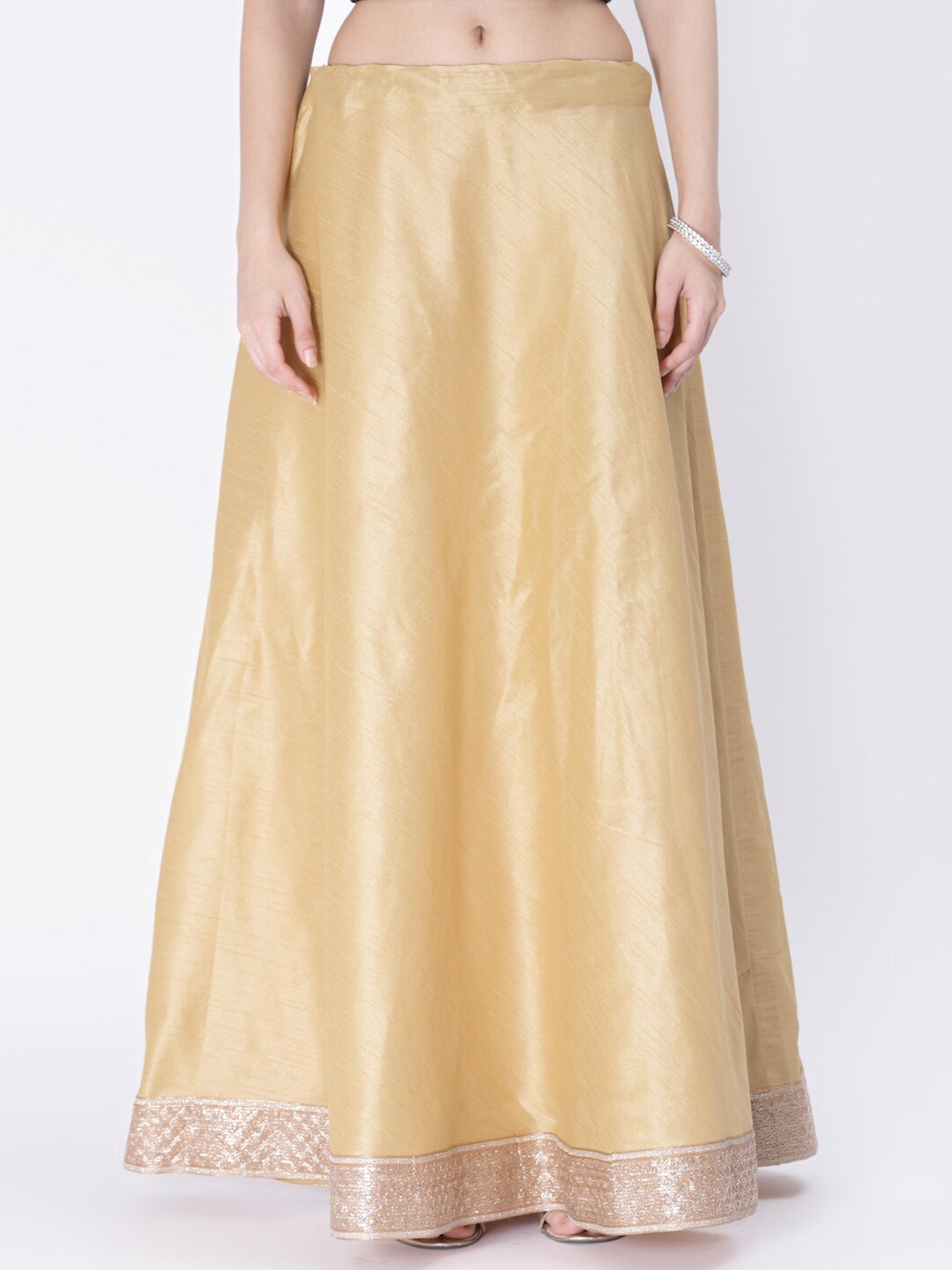 

studio rasa Women Beige Colored Embellished Maxi Flared Skirts