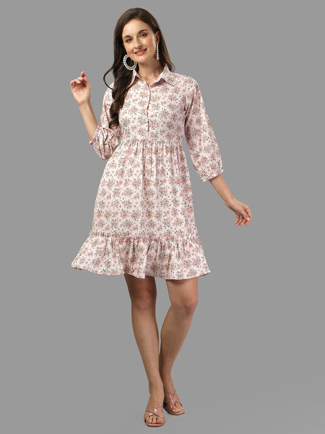 

Masakali Co Pink Floral Crepe Dress