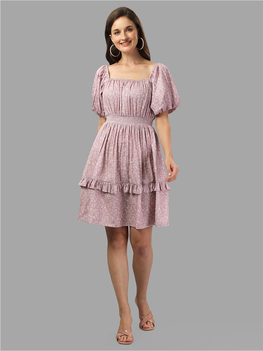 

Masakali Co Pink Ethnic Motifs Crepe Dress