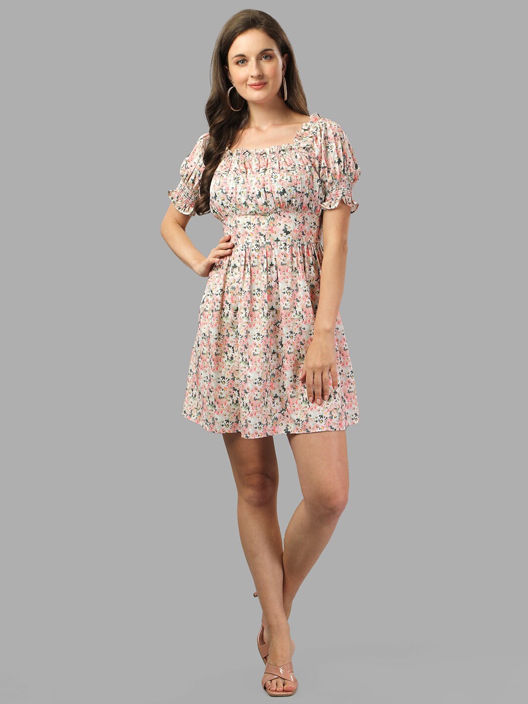 

Masakali Co Women Pink Floral Crepe Dress