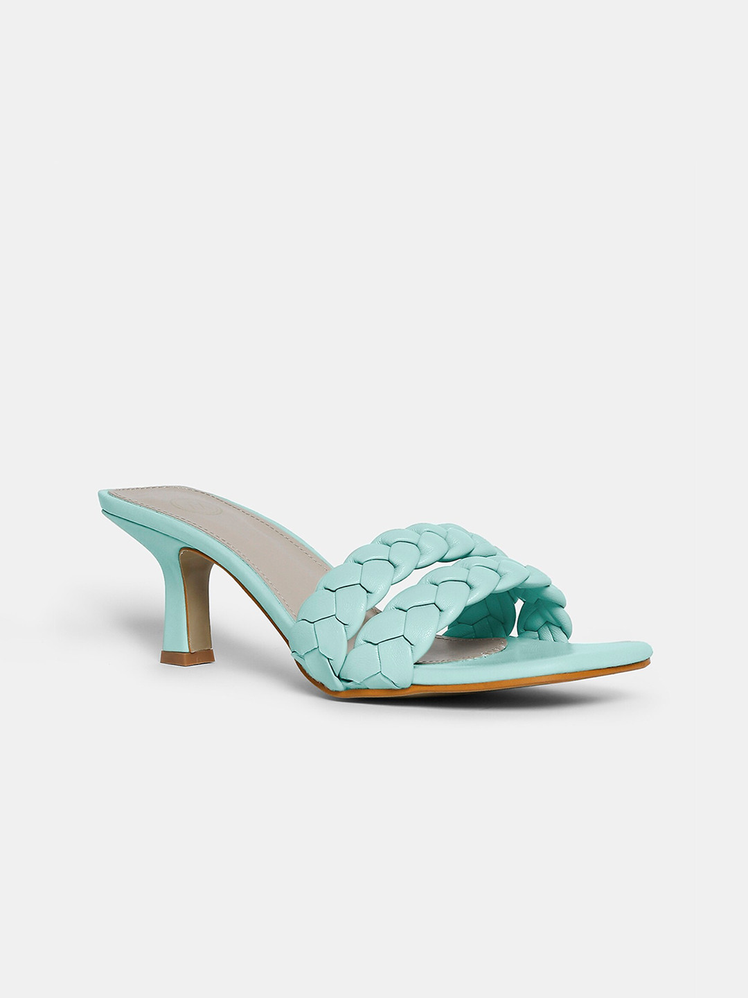

20Dresses Green Woven Design Kitten Heels