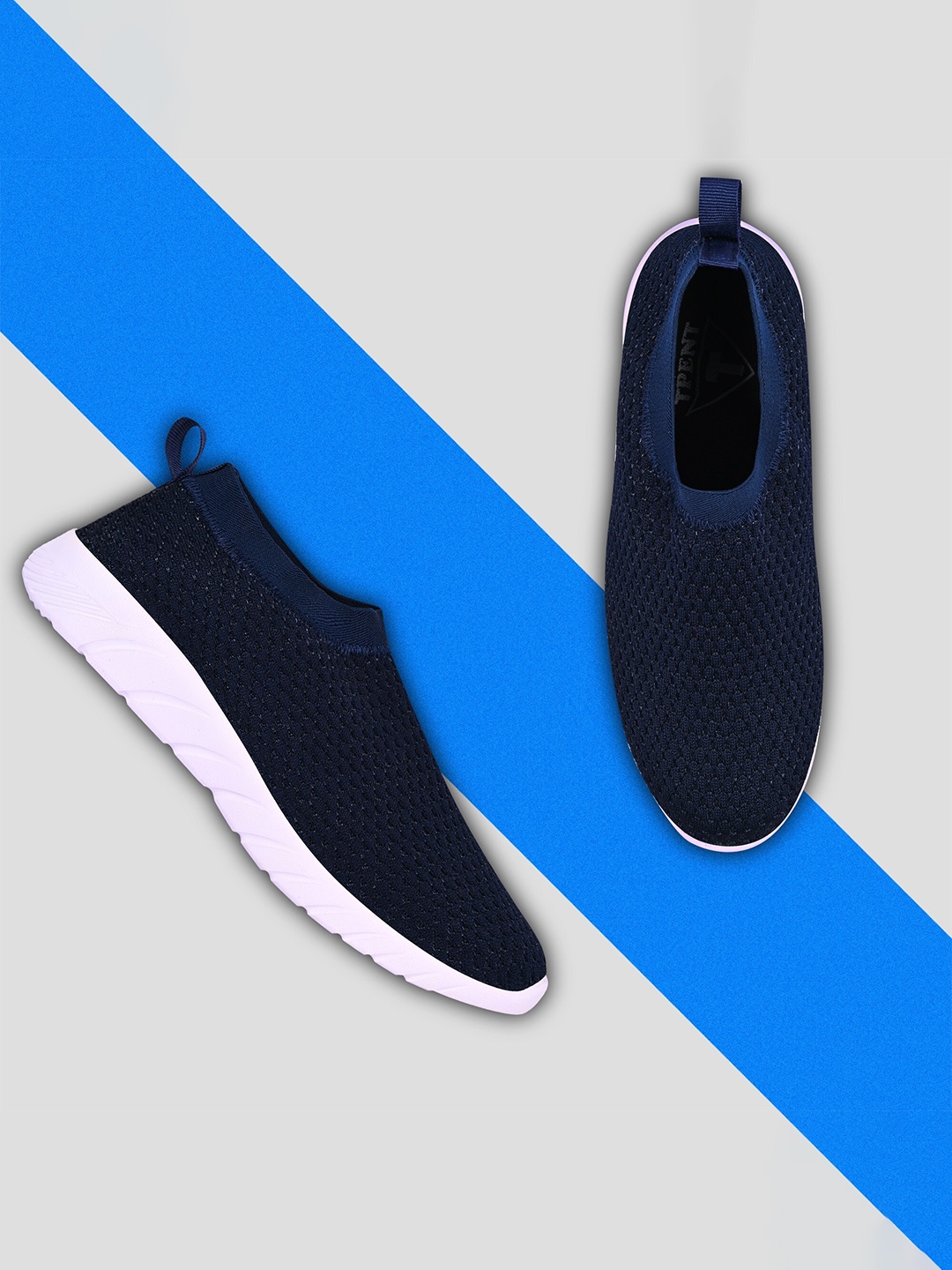 

TPENT Women Navy Blue Mesh Running Shoes