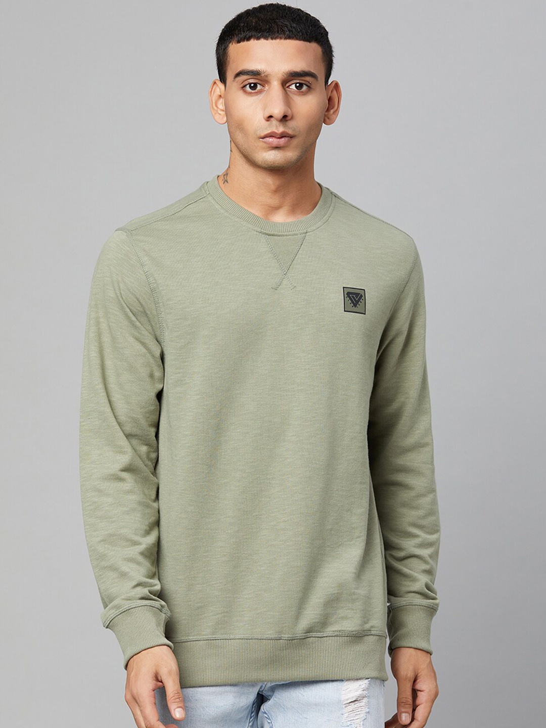 

Club York Men Olive Green Pullover Sweatshirt