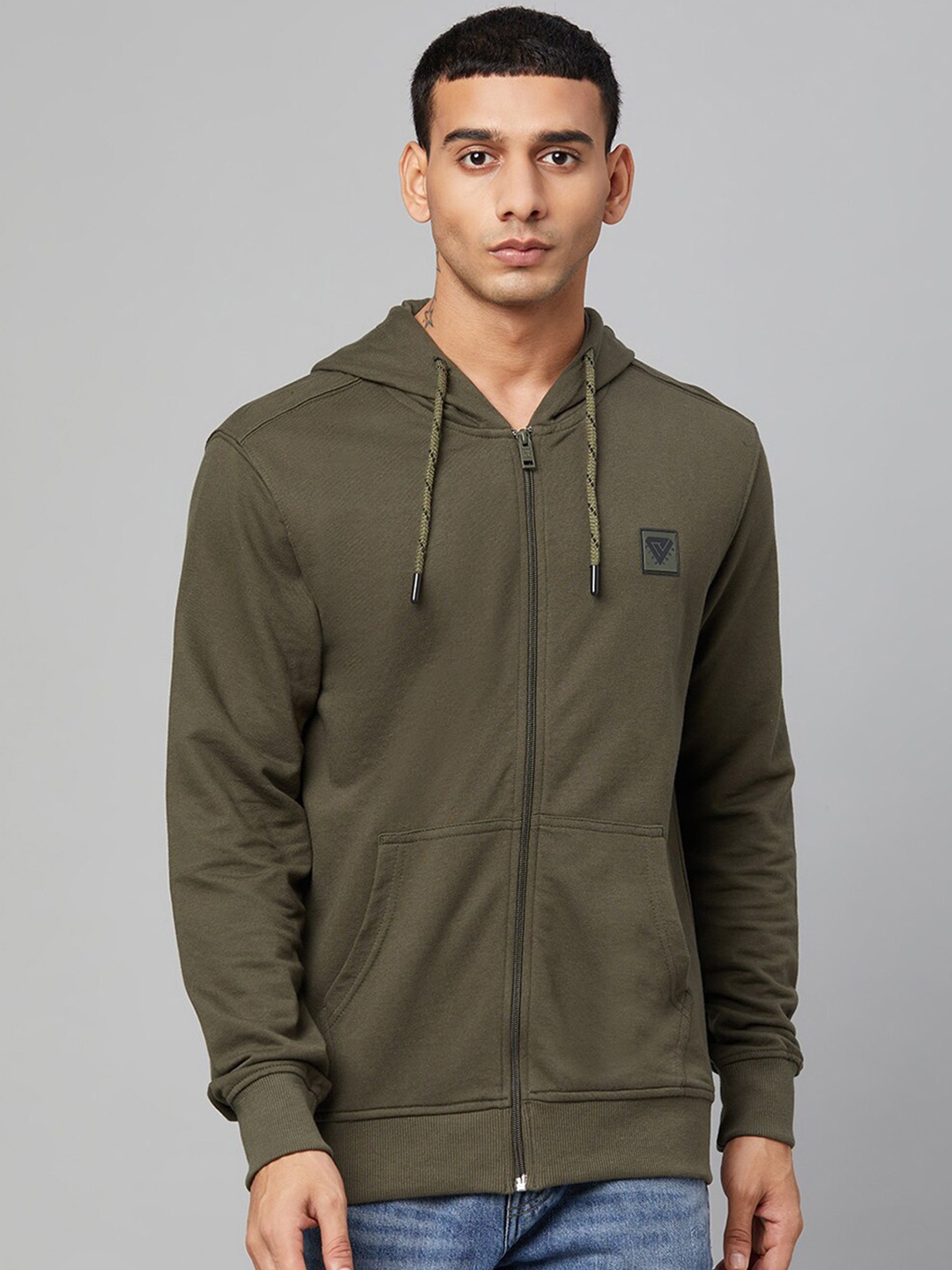 

Club York Men Olive Green Hooded Sweatshirt