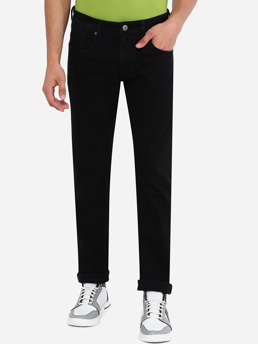 

Greenfibre Men Black Cotton Stretch Slim Fit Jeans