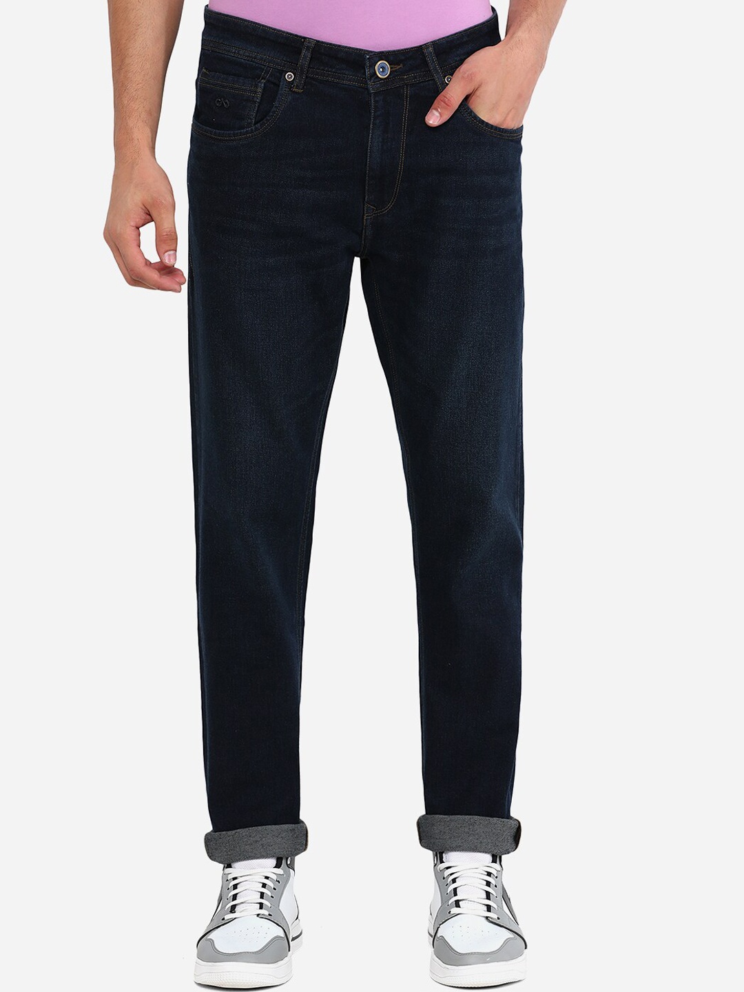 

JADE BLUE Men Blue Cotton Straight Fit Jeans