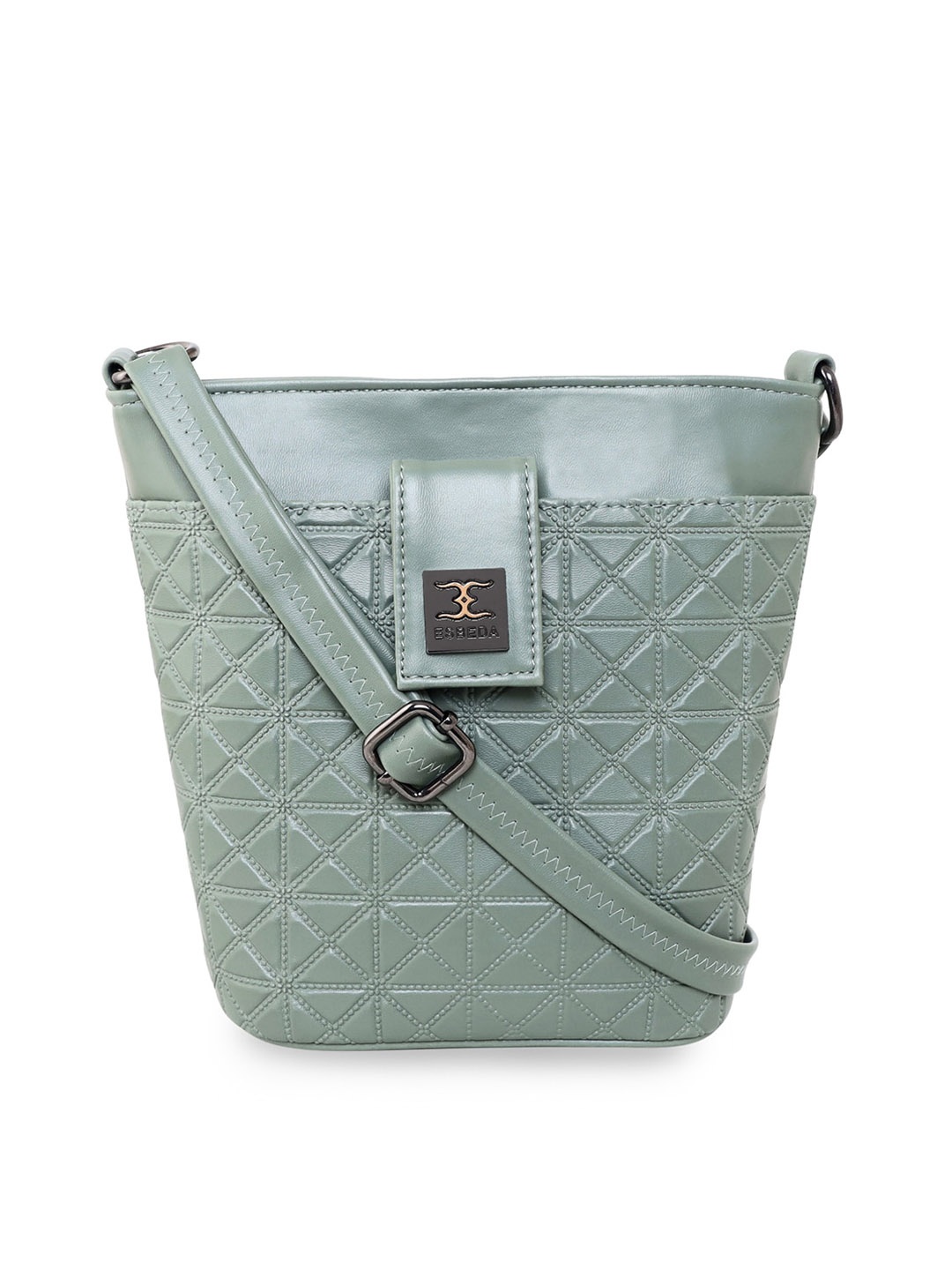 

ESBEDA Olive Green Textured PU Bucket Sling Bag