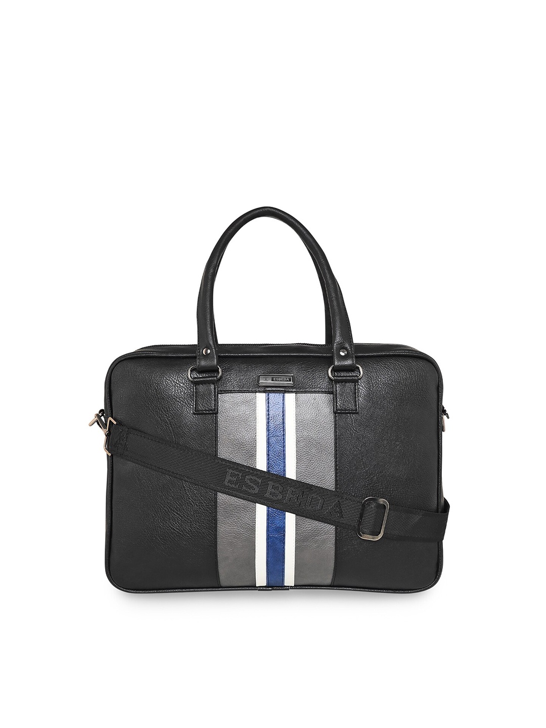 

ESBEDA Black & Grey Textured Laptop Bag