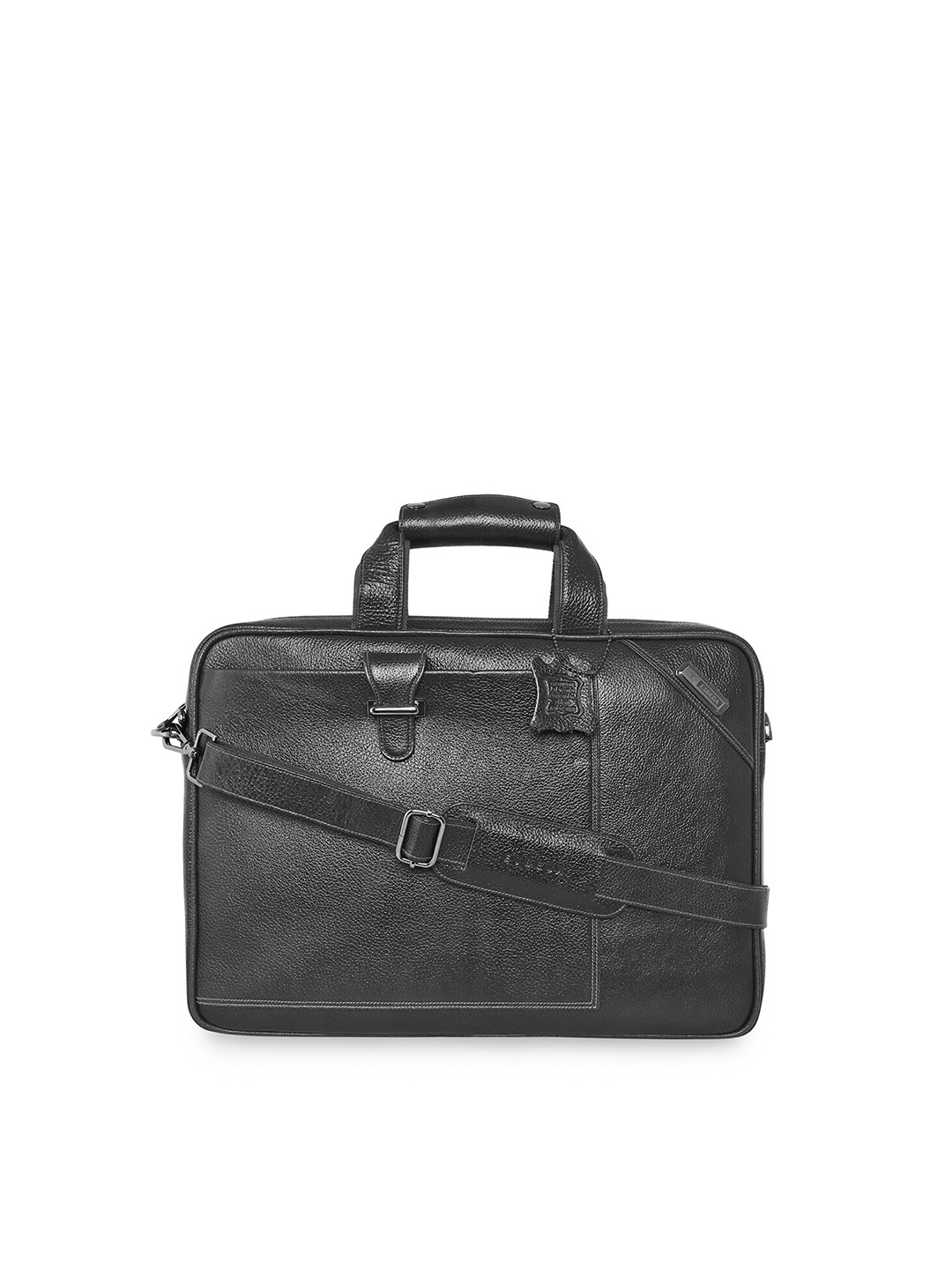 

ESBEDA Men Black & Brown Leather Laptop Bag