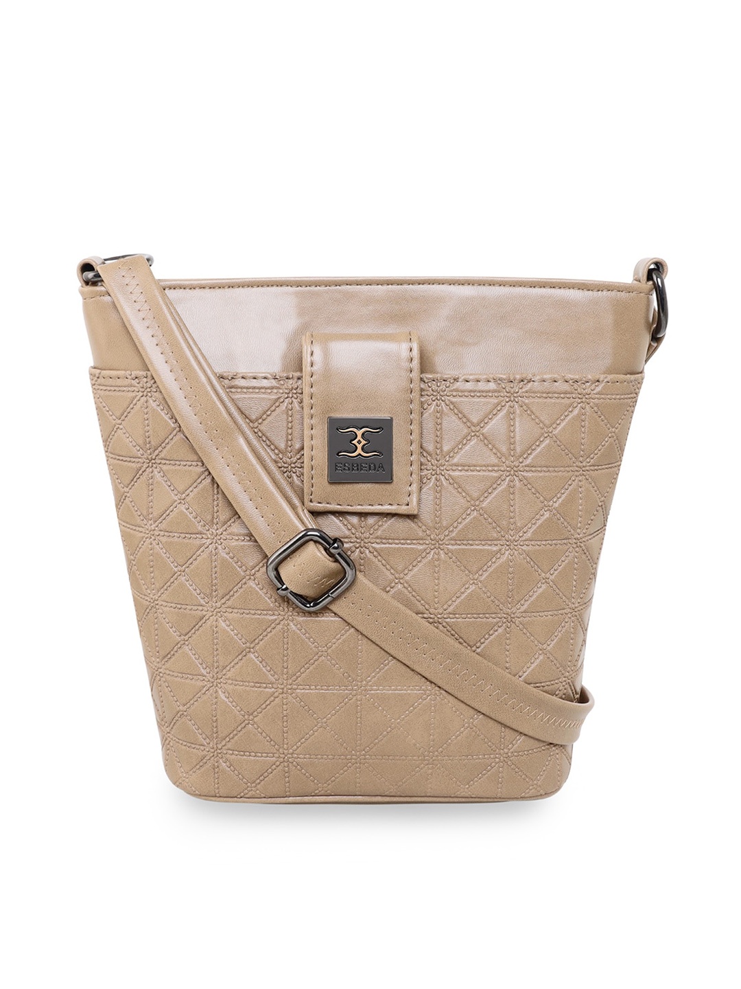 

ESBEDA Women Beige Textured PU Structured Sling Bag