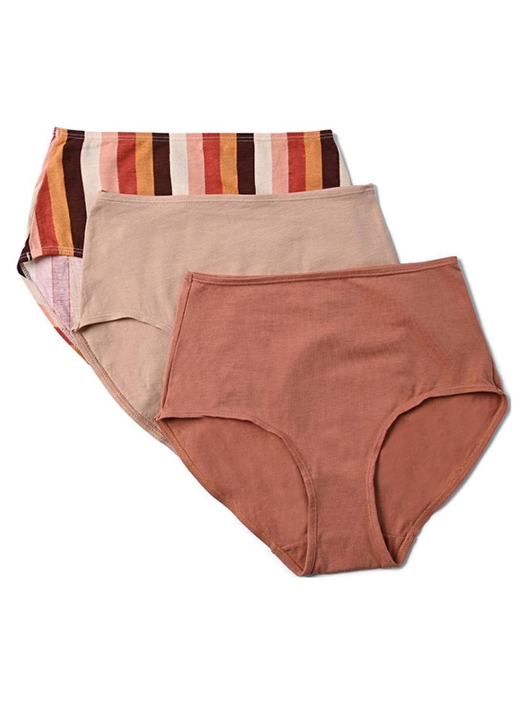 

Butt-Chique Pack of 3 Assorted High Rise Briefs, Nude