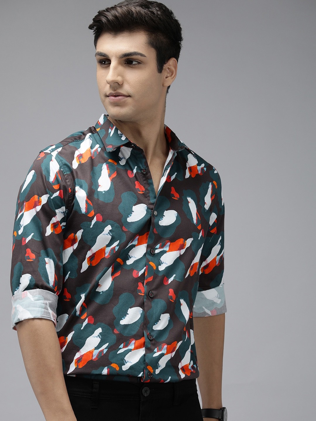 

THE BEAR HOUSE Ardor Edition Men Slim Fit Digital Print Party Shirt, Multi