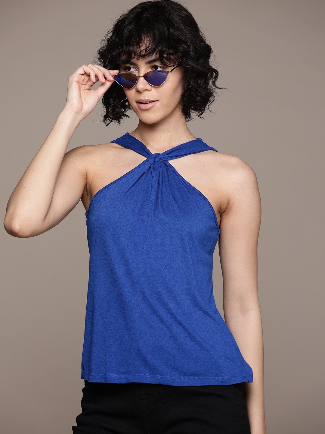 

The Roadster Lifestyle Co. Twisted Neck Top, Blue