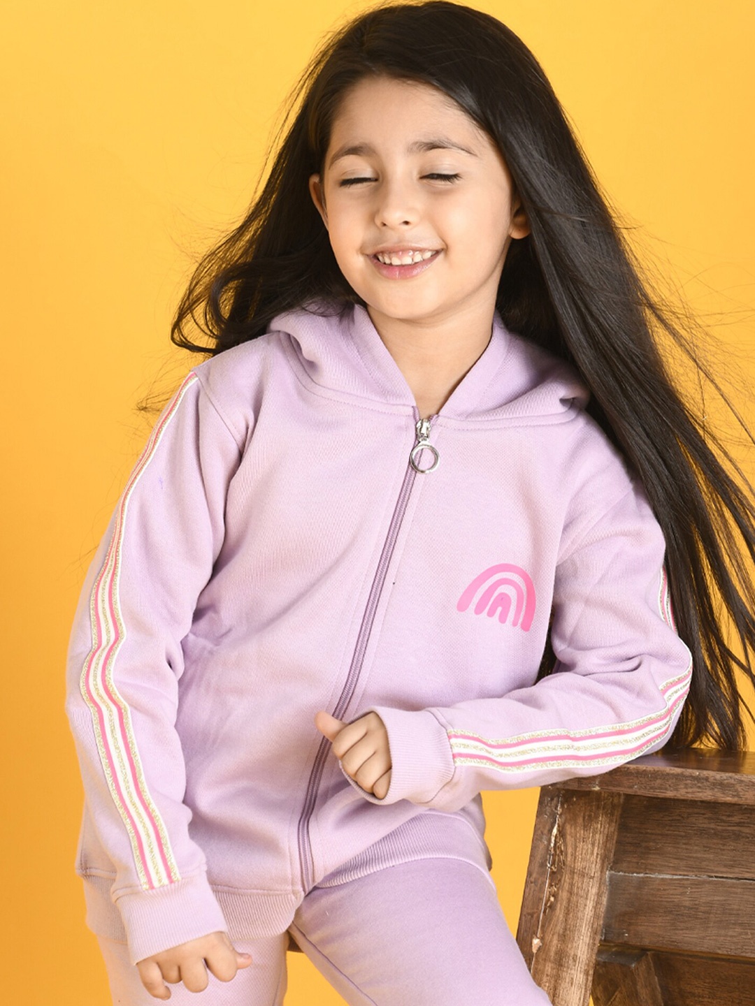 

Anthrilo Girls Purple Hooded Sweatshirt