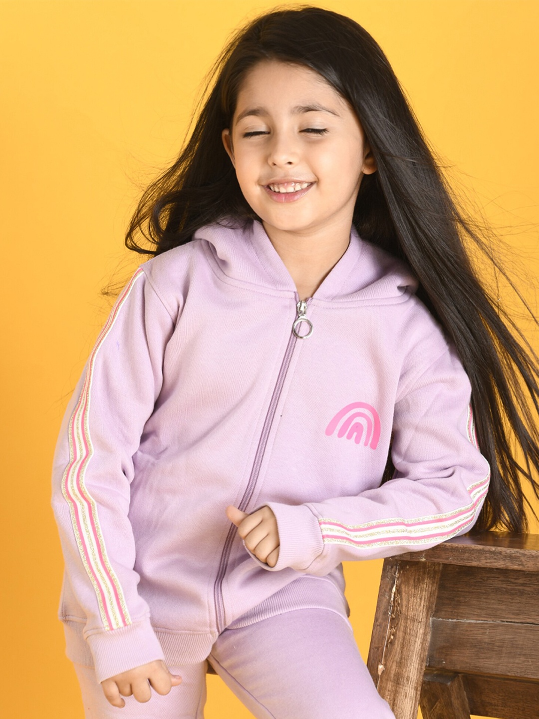 

Anthrilo Girls Purple Hooded Fleece Sweatshirt
