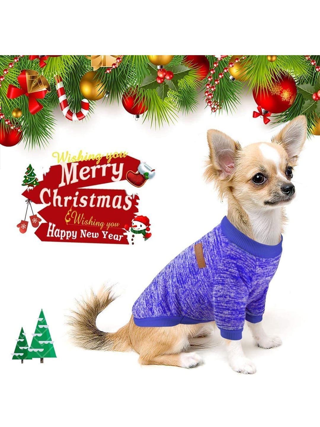 

PAWCHIE Printed Dog Sweaters, Blue