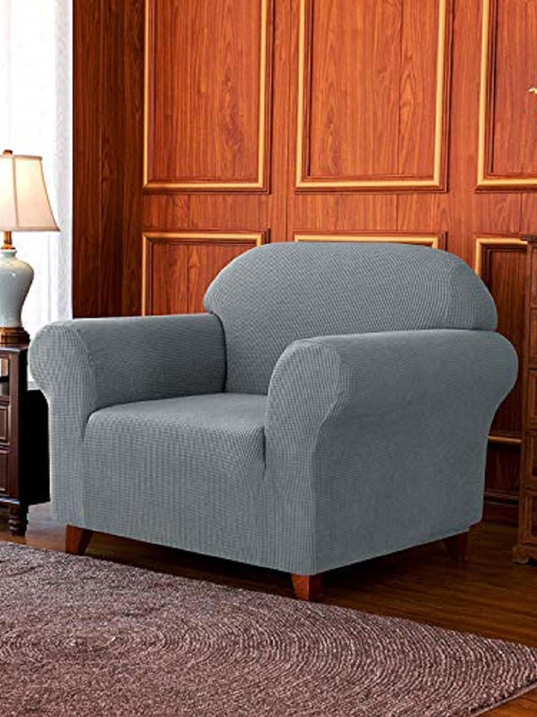 

HOUSE OF QUIRK Grey Solid Sofa Covers