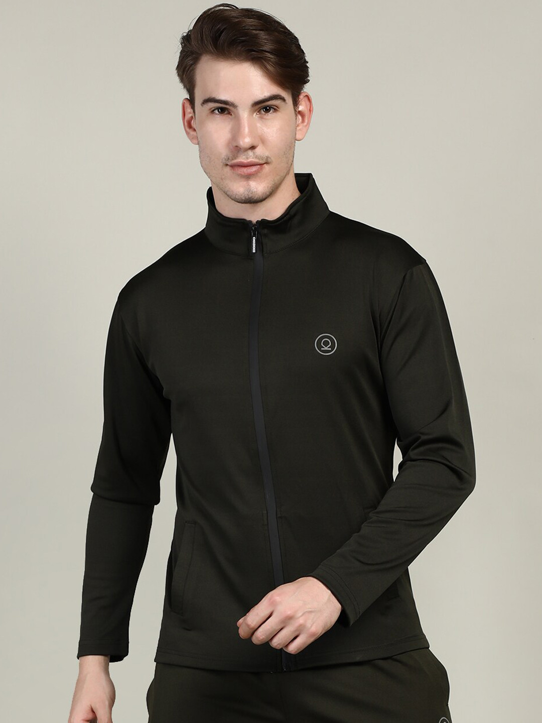 

CHKOKKO Men Olive Green Outdoor Sporty Jacket