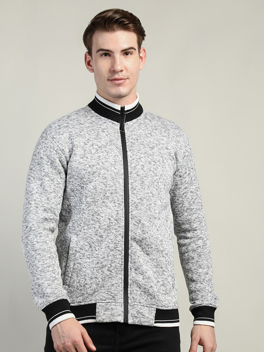 

CHKOKKO Men Grey Sweatshirt