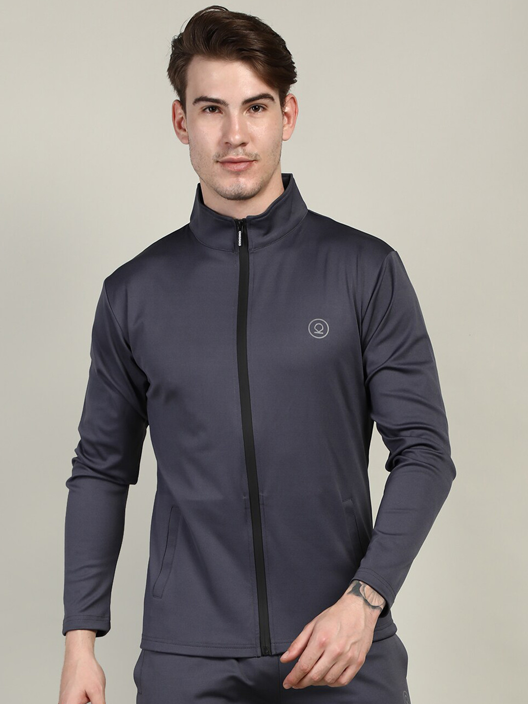 

CHKOKKO Men Grey Outdoor Sporty Jacket