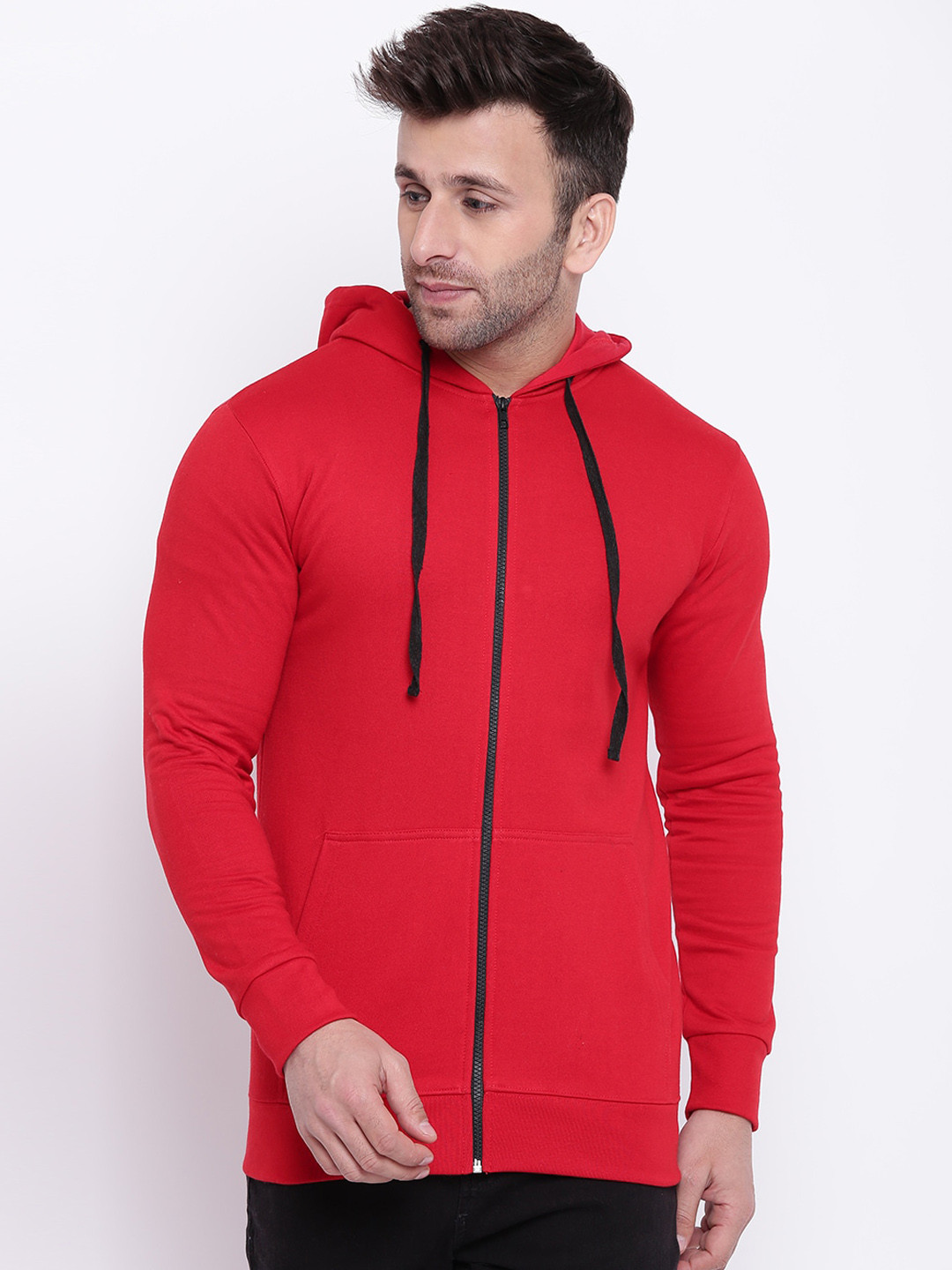 

GRITSTONES Men Red Hooded Sweatshirt