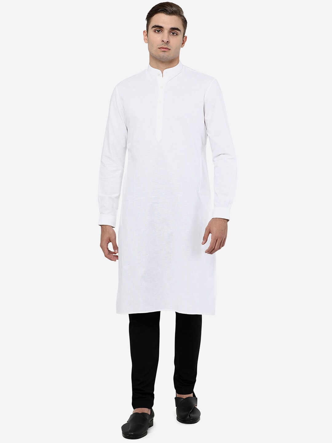 

Modi Kurta Men White Solid Straight Kurta