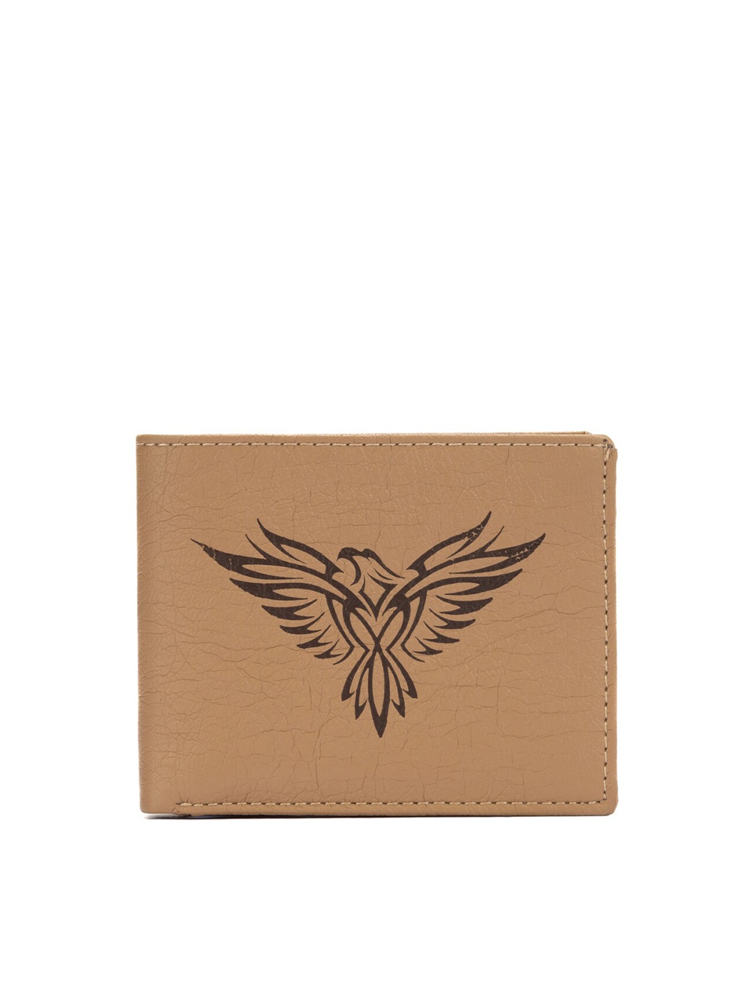 

Hidelink Men Beige & Black PU Two Fold Wallet