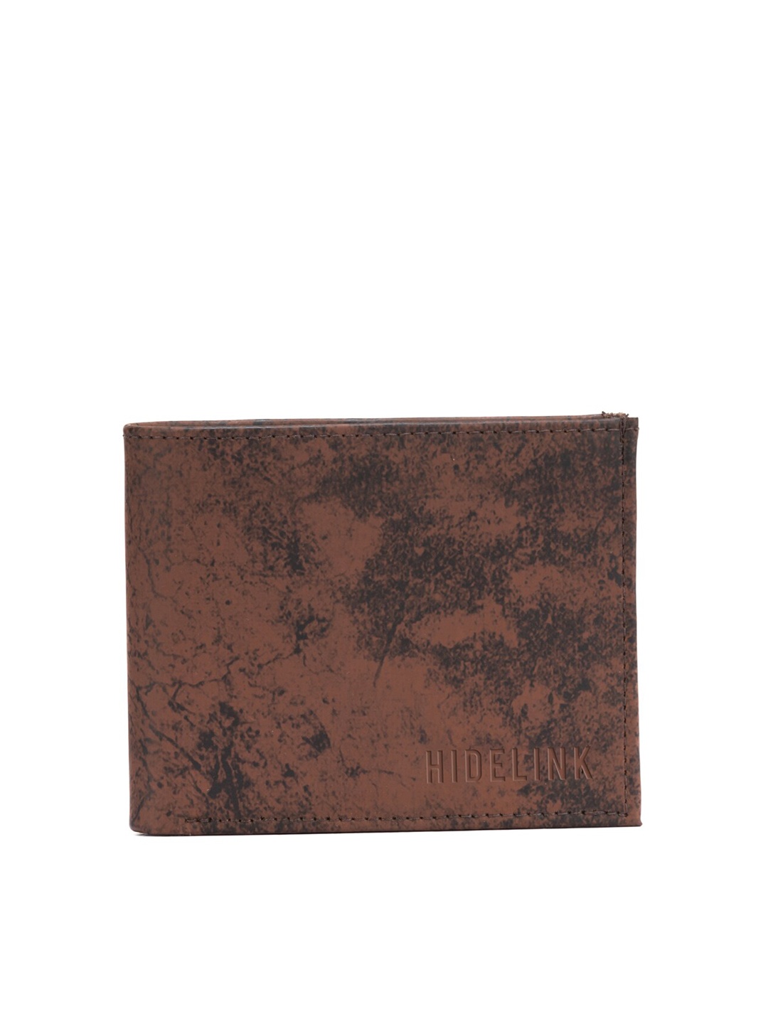 

Hidelink Men Brown & Black Printed PU Two Fold Wallet
